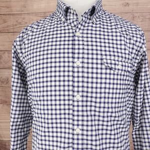 DANIEL CREMIEUX COLLECTION BLUE CHECK BUTTON DOWN SHIRT MENS SIZE XL